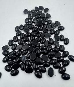High Quality 12x16mm Natural Black <b>Onyx</b> Cabochon Smooth Oval Loose Gemstone for Jewelry Making Wholesale Gems - Product Image 2