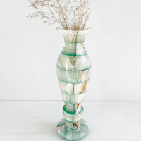 Vase à fleurs en pierre de calcaire onyx moderne pour mariage, formes personnalisées, qualité supérieure, multicolore, 100% naturel, décoration élégante pour la maison