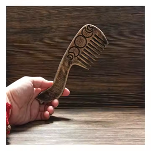 หวีไม้ธรรมชาติกันไฟฟ้าสถิตหวีไม้พีชแปรงนวดดูแลสุขภาพและหวีสำหรับร้านเสริมสวย - Product Image 1