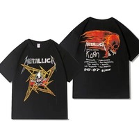 T-shirts solides pour hommes de qualité supérieure, style vintage, hip-hop, anime, musique heavy, punk, streetwear décontracté, tissu Dobby 220g