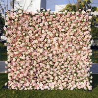Kunstbloemenwandpaneel Premium Zijden Bloemige Achtergrond Rolbare Doek Bruiloftdecoratie Podiumdecoratie Achtergrond Groothandel
