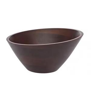 Bol de service à salade en bois fait main avec couvercle rond imprimé serveur de fruits et panier pour les fêtes - Product Image 2