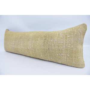 Subtle Striped <b>Beige</b> Wool 18x18 Luxury Kantha Pillow Woven Vintage & Fluffy Pattern for Sofa Decorative <b>Cushion</b> or Floor Use - Product Image 4