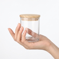 Bocaux à bougies vides transparents de luxe écologiques réutilisables de 7 oz, 10 oz, 14 oz avec couvercles en verre épais et logo personnalisé pour la fabrication de bougies