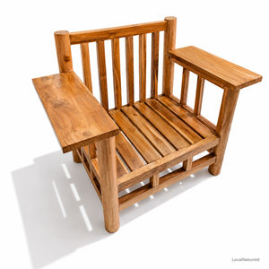 Chaise de jardin en teck massif, siège de patio extérieur avec coussin, design moderne, pieds effilés, mobilier de restaurant - Product Image 3