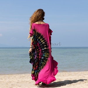 Body Cover Up de diseño premium para mujer Rayon Tie Dye Kimono Beach Cover Ups Poncho Caftan Dress a precios al por mayor a granel OEM - Product Image 6