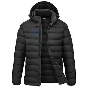 Doudoune à capuche pour hommes personnalisable Manteau d'hiver léger et résistant à l'eau isolé Capuche détachable Poignets élastiques - Product Image 1