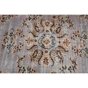 3.7x5.9 ft Rug, Turkish Vintage Accent Rug, <b>Brown</b> <b>Wool</b> Rug - Product Image 4