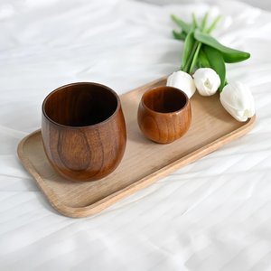 Tasse à thé en bois traditionnelle classique écologique durable, bois naturel massif, tasse à café artisanale, 250 ml, pour la maison et l'hôtel - Product Image 3