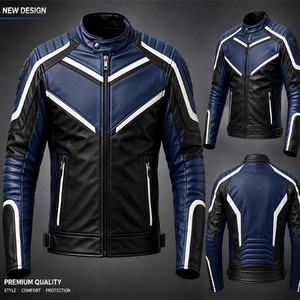 Men Leather Motorcycle <b>Jacket</b> Waterproof Windproof Breathable Zip Up Riding Outerwear Winter Racing <b>Wear</b> - Product Image 4