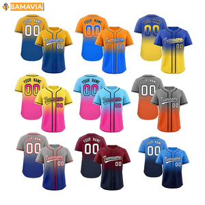 Custom Sublimation Printed Baseball Jerseys 100% Polyester Team <b>Tops</b> Lightweight Breathable Sportswear Precision Fit Plus Size - Product Image 1