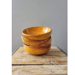 Tazón de Madera Pulida Ecológico para Servir con Tenedor y Cuchara para Uso Doméstico, Diseño Personalizado, Forma Redonda - Product Image 4