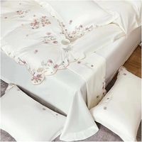 1800TC 100% coton Super qualité luxe literie fleurs housse de couette ensemble plat/drap-housse taies d'oreiller