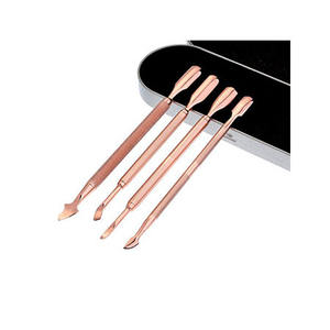 Limpiador de uñas de doble extremo de acero inoxidable Manicura Pedicura Instrumentos Espátula de acero inoxidable Empujador de cutículas - Product Image 6