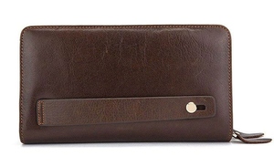 Portefeuilles longs en cuir vintage pour hommes au quotidien, design écologique et léger, profil fin, fermeture à boucle, finition lisse, sécurisé - Product Image 3