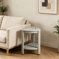Table d'appoint d'extérieur Adirondack avec étagère de rangement pour balcon et jardin, en plastique et bois