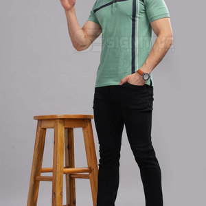 เสื้อโปโลผู้ชายมีเนื้อผ้าเรียบและผ้ายืดระบายอากาศได้น้ำหนักเบา - Product Image 5