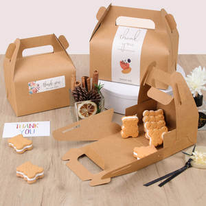 Caja de embalaje con caja de pastel Kraft Manterial de alta calidad Caja de pastelería Postre Gable Regalo Cartón DE BODA Logotipo personalizable - Product Image 2