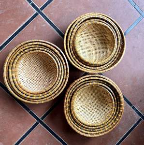 ไม้ไผ่สานทรงกลมทำมือสำหรับใส่ผลไม้หวายไม้ไผ่สาน - Product Image 3