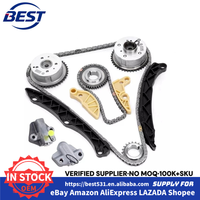 Kit de révision moteur complet : vilebrequin, bielle, segments de piston, chaîne de distribution, soupapes d'admission et d'échappement pour Hyundai Kia G4KJ 2.4L