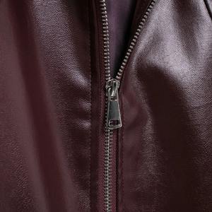 Veste en similicuir PU rouge Vestes de motard décontractées à la mode pour femmes Tops pour femmes printemps et automne Veste en cuir noir Manteau - Product Image 6