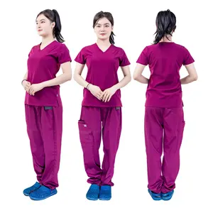 새로운 스타일 최고 품질의 스크럽 유니폼 세트 맞춤형 통기성 병원 유니폼 간호사 의료 스크럽 유니폼 세트