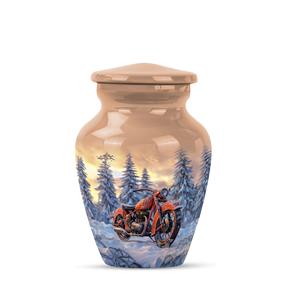 Hermosa urna conmemorativa del cielo para cenizas, urna de recuerdo conmemorativa para cenizas humanas para funeral de bebé, urna naranja majestuosa del cielo, tamaño personalizado - Product Image 6