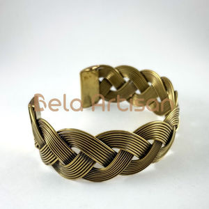Conjunto de pulsera de pareja de latón Diseño trenzado de alambre de cuerda, pulseras elegantes para hombres y niñas Bela Artisan - Product Image 6
