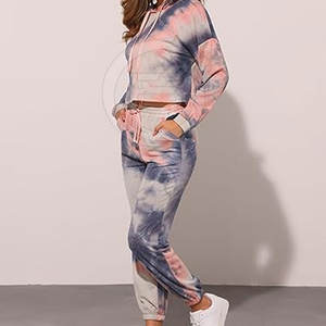 Survêtement tie-dye pour femme, coupe slim, tendance, confortable, idéal pour l'entraînement, vente chaude - Product Image 6