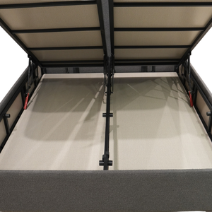 Sommier rembourré moderne en bambou et acier avec coffre de rangement et système de levage hydraulique, qualité commerciale, vente en gros B2B, écologique et durable - Product Image 5