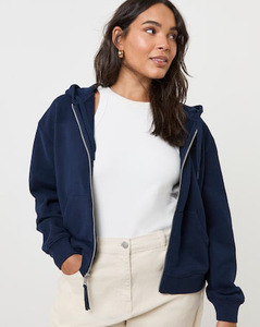 Vente chaude Logo Personnalisé Marine Femmes Épaule Goutte Script Sweat À Capuche Zip Anti-Rides Et Respirant Sweats À Capuche Vierges Pour Les Femmes - Product Image 4