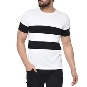 उच्च गुणवत्ता वाली स्ट्रेच सफेद ब्लैंक छोटी ऑर्डर मात्रा कस्टम ग्रीष्मकालीन कपड़े पुरुषों की गोल गर्दन वाली कैज़ुअल ब्लैंक कम बाजू वाली शर्ट