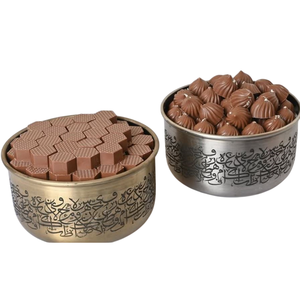 Bol à servir en chocolat pour table à manger à domicile, design moderne et luxueux, bonbons, va au lave-vaisselle, fait à la main, durable, en métal doré - Product Image 2
