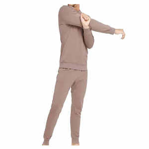 ชุดวอร์มลำลองผ้าฝ้าย100% เอวยางยืดพิมพ์ลายสีพื้นระบายอากาศได้ดีไซส์ใหญ่พิเศษสำหรับฤดูหนาว - Product Image 3