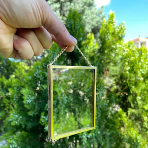 Meilleure vente verre clair laiton bordure suspendu montage mural cadre Photo taille personnalisée or fini au prix le plus bas cadeau de mariage déco - Product Image 6