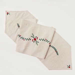 Camino de Mesa de Lino Estacional con Bordado Temático que Realza las Celebraciones en la Mesa del Comedor y en Hogares Festivos - Product Image 4