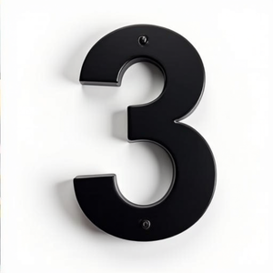 Placa de Número de Casa de 3 Dígitos en Poliamida Negra Intensa 90x165mm 33mm HEWI - Product Image 3