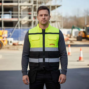 High Visibility Reflective Safety Security Vest Class 2 Mesh Waterproof <b>LED</b> Flash Multi Pockets Durable Winter Workwear vest - Product Image 1