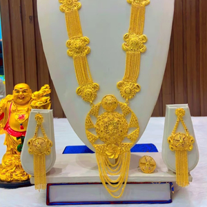 ชุดต่างหูสร้อยคอทองแดงชุบทอง24K แฟชั่นสไตล์วินเทจได้รับแรงบันดาลใจจากอิตาลีจัดส่งโดยตรงจาก USA France spain turkey comoros - Product Image 1