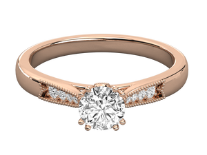 Anillo de Compromiso y Matrimonio para Mujer, Clásico, Plateado, Chapado en Oro de 14K, con Diamante Cultivado en Laboratorio de 0.5-2 Quilates, Corte Brillante Redondo, Certificado IGI - Product Image 6