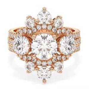 ขายส่งราคา14K โรสโกลด์แหวนหมั้นเพชรสำหรับผู้หญิงแหวนแต่งงานที่มีคุณภาพสูงเครื่องประดับชั้นดีสำหรับผู้หญิง - Product Image 1