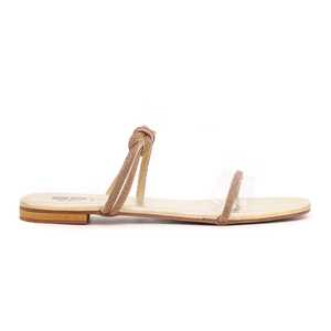 Sandales à talons dorées FN7610 Pantoufle élégante au design complexe - Product Image 3