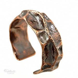 Handcrafted Stylish Copper Fashion Bracelet with Chakra Engraving Wellness and Fashion <b>Jewelry</b> Bangles - Product Image 3