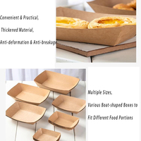 Plateau en papier kraft jetable à prix d'usine, boîte en papier simple pour frites et poulet frit, faible MOQ