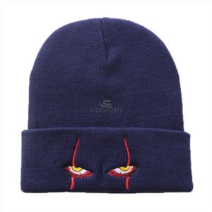 Custom Wholesale Beanie Your Own Embroidery Logo Woven Label 100% Acrylic Beanie Hat/Adult Size - Product Image 2