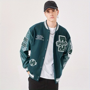 Chaqueta Varsity de Satén con Logotipo Personalizado, Talla Grande para Hombre, Estilo Urbano, con Capucha, Impermeable, Reversible, con Revestimiento de Tela de Lona - Product Image 3