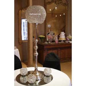 Centres de table de mariage en cristal perlé fini or Gobelet Bougeoir Fournitures de décoration d'événement de mariage - Product Image 3