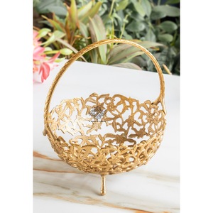IndianArtVilla Brass Hanging Basket with Cutwork Design-Decorative Basket, 12 Inch for <b>Home</b> <b>Decor</b>, <b>Gifting</b> & Traditional Use - Product Image 4