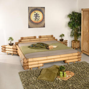 Lit double en bois de bambou écologique pour les complexes de villégiature Lits en bois faits à la main de la meilleure qualité - Product Image 6