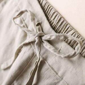 2025 nouveau haute qualité femmes coton lin pantalon mince pantalon couleur unie printemps été taille moyenne - Product Image 4